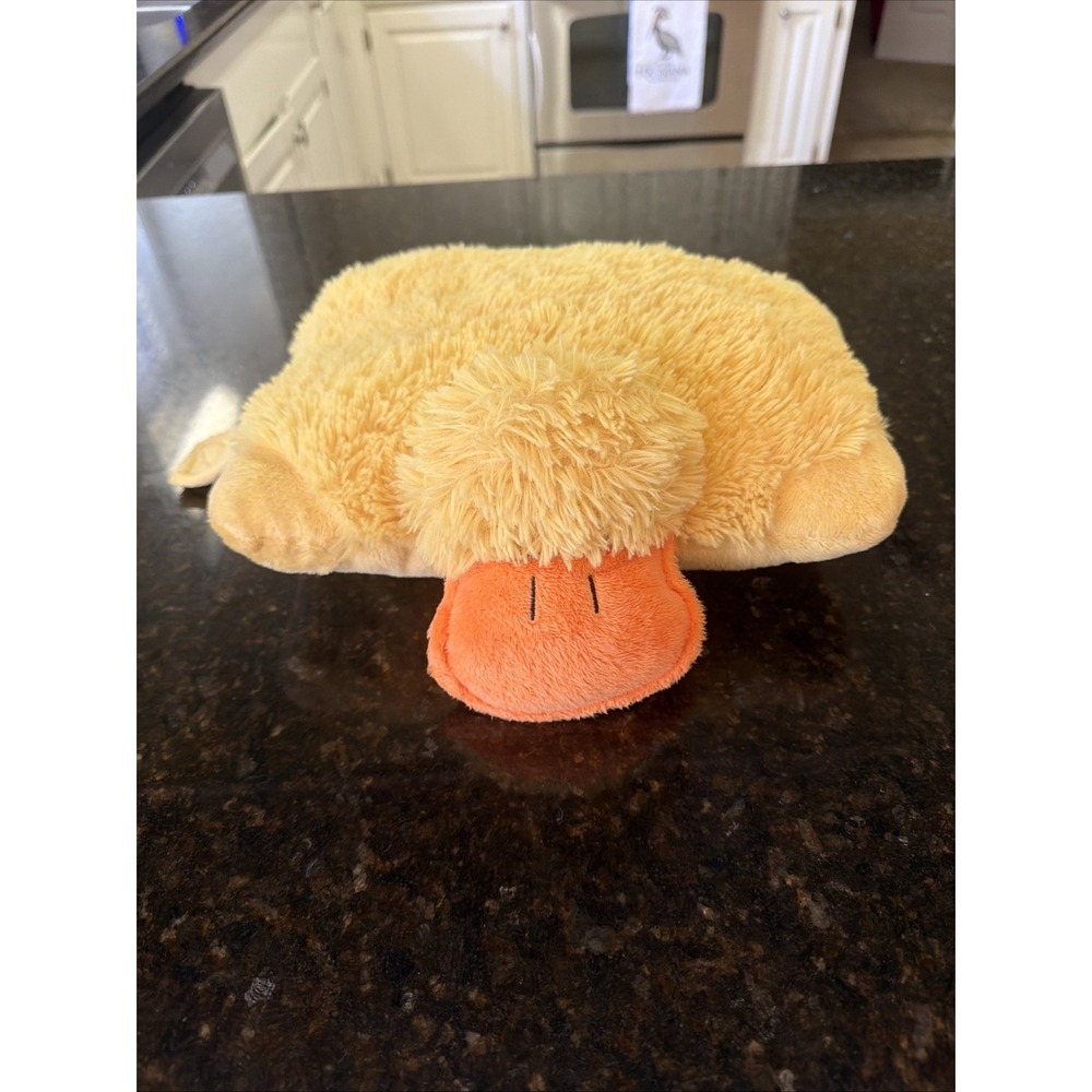 Pillow Pets Pee-wees Duck Yellow Orange Pillow 2012 Plush Stuffed Animal Folding